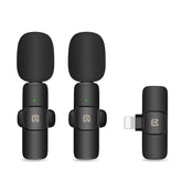 PULUZ Wireless Lavalier Noise Reduction Reverb Microphones for iPhone / iPad, 8-Pin Receiver Dual Microphones